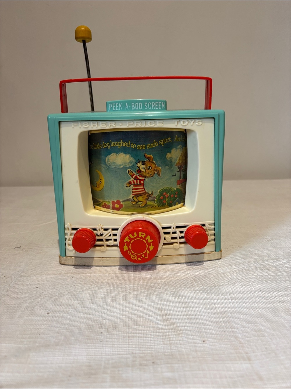 Collectible Vintage Fisher Price 1965 Peek A Boo Screen TV